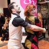 Nicolas Archambault et Fauve Hautot - La troupe de "Saturday Night Fever" fait son show à l'occasion du lancement des soldes d’hiver aux Galeries Lafayette à Paris, France, le 11 janvier 2017.
