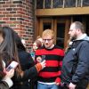 Exclusif - Ed Sheeran rencontre des fans à New York, le 12 Janvier 2017.