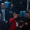 François Hollande, président de la République, lors du match d'ouverture du Mondial de handball 2017, France-Brésil (31-16), à l'AccorHotels Arena à Paris le 11 janvier 2017. © Cyril Moreau/Bestimage