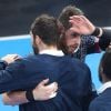 Nikola Karabatic, son frère Luka et l'équipe de France de handball ont réussi leurs débuts dans le Mondial 2017 en s'imposant facilement contre le Brésil (31-16), à l'AccorHotels Arena à Paris le 11 janvier 2017. © Cyril Moreau/Bestimage