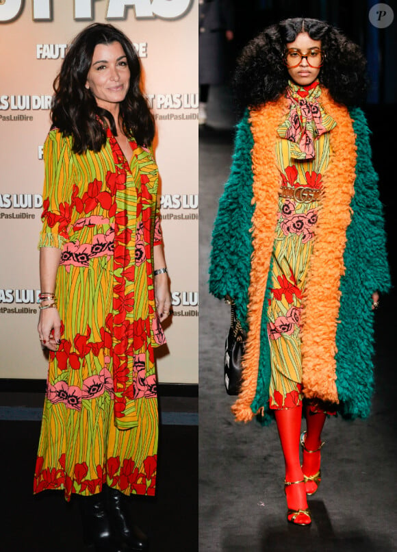 Jenifer portait une robe Gucci collection automne-hiver 2016 à l'avant-première de "Faut pas lui dire".