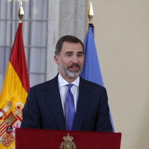 Le roi Felipe VI d'Espagne lançait l'Année internationale du Tourisme pour le développement durable au Palais Royal du Pardo à Madrid, le 17 janvier 2017.