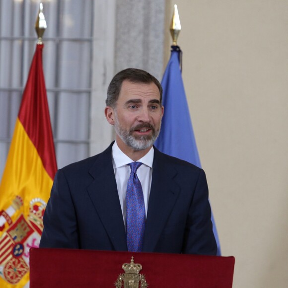 Le roi Felipe VI d'Espagne lançait l'Année internationale du Tourisme pour le développement durable au Palais Royal du Pardo à Madrid, le 17 janvier 2017.