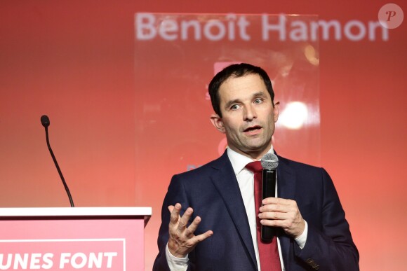 Benoit Hamon - Audition des candidats de la primaire de la Gauche par le Mouvement des Jeunes Socialistes à la Bellevilloise à Paris. Le 14 janvier 2017.