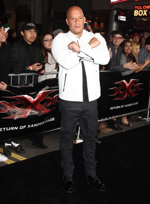 Vin Diesel lors de la première du film "xXx Reactivated" au TCL Chinese Theater à Los Angeles, Californie, Etats-Unis, le 19 janvier 2017.