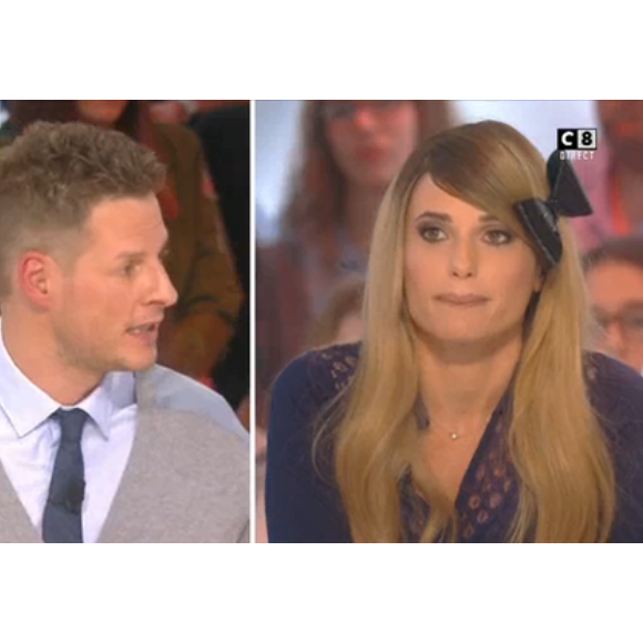 La jolie Capucine Anav face à Matthieu Delormeau dans "Il en pense quoi Matthieu ?" sur C8, le 27 janvier 2017.