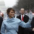 Le président Donald Trump et son épouse Melania lors de la parade d'investiture sur Pennsylvania Avenue à Washington le 20 janvier 2017