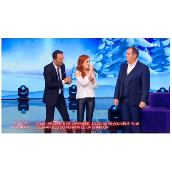 Anaïs Delva tente de chanter "Libérée, Délivrée" dans "Stars sous hypnose", le 28 janvier 2017 sur TF1.