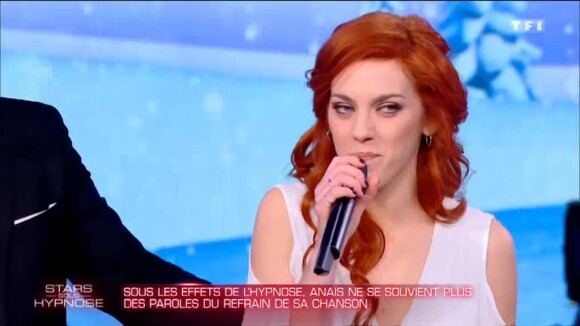 Anaïs Delva piégée dans "Stars sous hypnose" sur TF1 le 28 janvier 2017.
