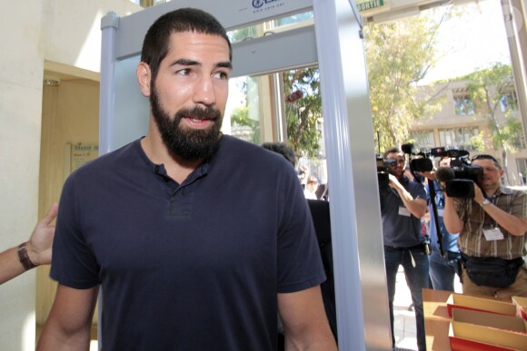 Le joueur Nikola Karabatic - Ouverture du procès du match de handball truqué devant le tribunal correctionnel de Montpellier le 15 juin 2015.