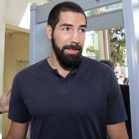 Le joueur Nikola Karabatic - Ouverture du procès du match de handball truqué devant le tribunal correctionnel de Montpellier le 15 juin 2015.