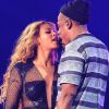 Jay Z et Beyoncé Knowles en concert dans le cadre de leur tournée "On The Run" à Pasadena le 2 Août 2014.