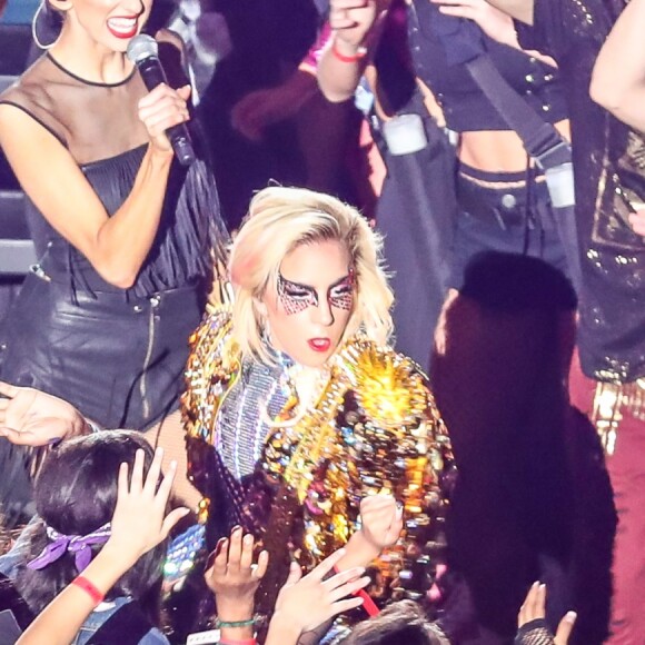 Lady Gaga en concert lors du Super Bowl au NRG Stadium à Houston, le 5 février 2017