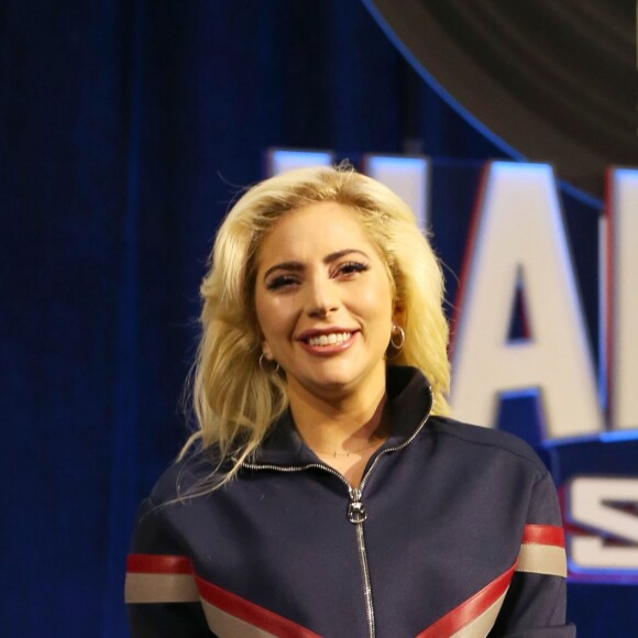 La chanteuse Lady Gaga lors de la conférence de presse pour le Super Bowl LI Half-Time au George R Brown Convention Centre à Houston, le 2 février 2017.