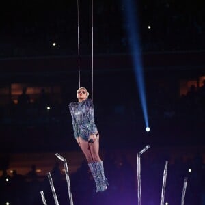 Lady Gaga en concert lors du Super Bowl au NRG Stadium à Houston, le 5 février 2017