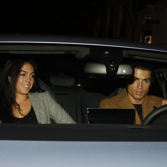Cristiano Ronaldo a fêté le 23e anniversaire de sa compagne Georgina Rodriguez au restaurant El Paraguas à Madrid, le 30 janvier 2017.