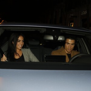 Cristiano Ronaldo a fêté le 23e anniversaire de sa compagne Georgina Rodriguez au restaurant El Paraguas à Madrid, le 30 janvier 2017.