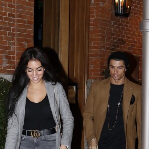 Cristiano Ronaldo a fêté le 23e anniversaire de sa compagne Georgina Rodriguez au restaurant El Paraguas à Madrid, le 30 janvier 2017.