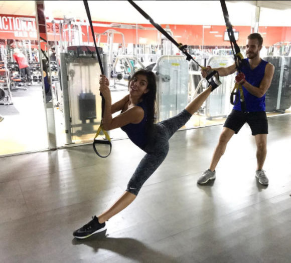 Georgina Rodriguez, jeune compagne de Cristiano Ronaldo, en pleine séance de fitness. Photo Instagram fin 2016.