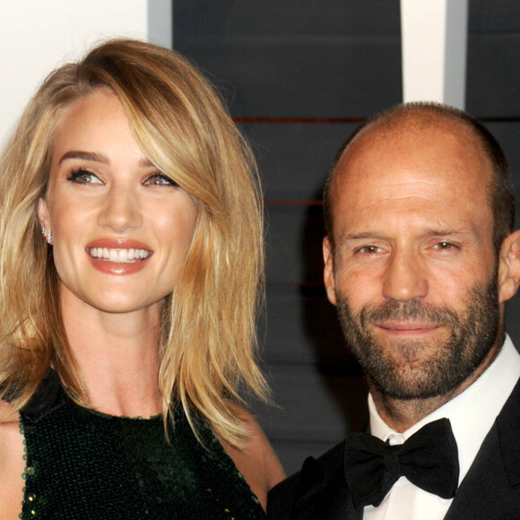 Rosie Huntington-Whiteley et son compagnon Jason Statham - People à la soirée "Vanity Fair Oscar Party" à Hollywood, le 23 février 2015.