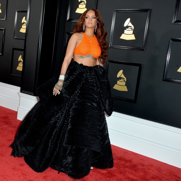 Rihanna à la 59ème soirée annuelle des Grammy Awards au Staples Center de Los Angeles, le 12 février 2017.