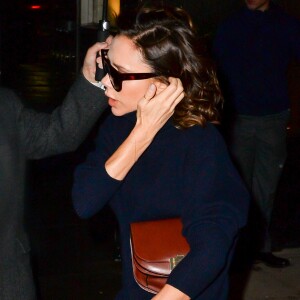 Victoria Beckham sortant de son hôtel à New York le 12 février 2017