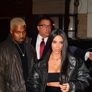 Kim Kardashian et Kanye West arrivent au restaurant Carbone à New York le 14 février 2017
