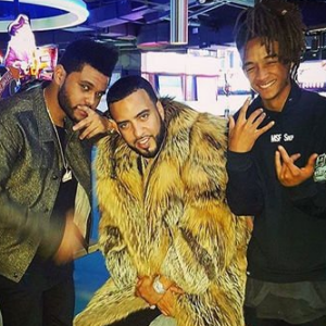 The Weeknd, French Montana et Jayden Smith chez Dave and Buster's à la fin du mois de janvier 2017