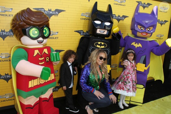 Mariah Carey et ses enfants Moroccan et Monroe à la première de ‘'The LEGO Batman Movie' au théâtre Regency Village à Westwood, le 4 février 2017