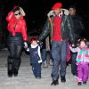 Mariah Carey, son mari Nick Cannon et leurs jumeaux Moroccan et Monroe sortent se promener a Aspen, le 23 decembre 2013 ou ils passent quelques jours.