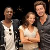 Exclusif - Les comediens de la serie "Plus Belle la Vie", Elodie Varlet ( Estelle), Jeremie Poppe ( Romain) et David Baiot ( Djawad) posent a l'hotel Intercontinental de Marseille le 14 juillet 2013.