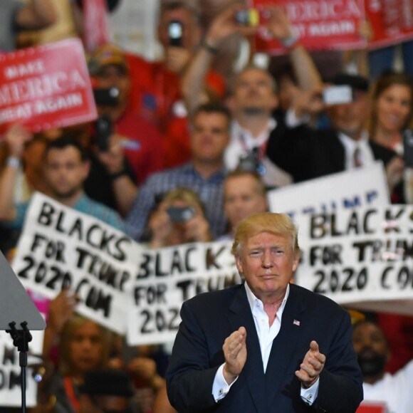 Donald Trump lors d'un grand rassemblement organisé à Melbourne, en Floride, le 18 février 2017