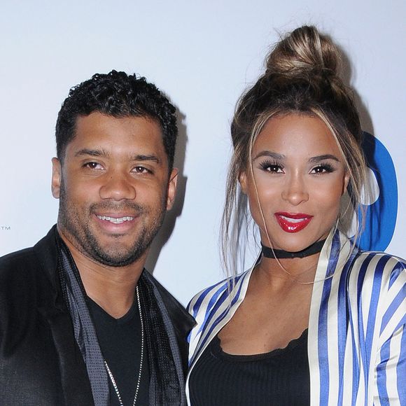 Russell Wilson et sa femme Ciara, enceinte à la soirée Warner Music Group en marge des Grammy Awards au Milk Studio à Los Angeles le 12 février 2017.