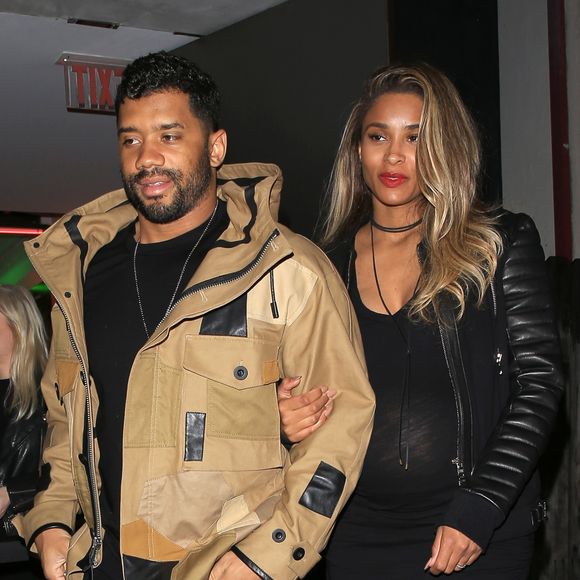 Russell Wilson fait du shopping avec sa femme Ciara enceinte à Los Angeles, le 10 février 2017