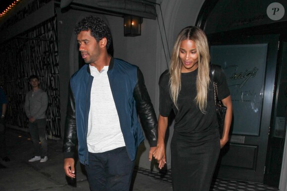 La chanteuse Ciara et son fiancé Russell Wilson sont allés dîner au Craig's restaurant à Los Angeles, le 23 juin 2016.