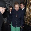 Kate Moss est allée diner avec des amis au restaurant Scotts à Londres. Le 20 février 2017.