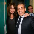 Carla Bruni-Sarkozy assiste au meeting de son mari Nicolas Sarkozy à Saint-Maur-des-Fossés le 14 novembre 2016.