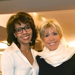 Audrey Pulvar et Brigitte Macron (Trogneux) au 32ème dîner annuel du Conseil représentatif des institutions juives de France (Crif) à l'hôtel Pullman Paris Montparnasse à Paris, le 22 février 2017. © Erez Lichrfeld/Bestimage