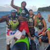 Karim Benzema lors de ses vacances en Martinique avec des amis. Décembre 2016.