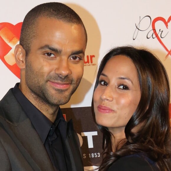 Tony Parker et sa fiancee Axelle Francine - Tony Parker parraine le 8eme gala de charite "Par Coeur" pour l'association "Make a Wish" a l' abbaye Paul Bocuse a Collonges le 26 septembre 2013.