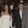 George Clooney et sa femme Amal Alamuddin (enceinte) - Dîner de la cérémonie des César au Fouquet's à Paris. Le 24 février 2017 © Olivier Borde-Dominique Jacovides / Bestimage