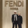 Karl Lagerfeld, Silvia Venturini Fendi au Défilé de mode automne-hiver 2017/2018 « Fendi » à Milan. Le 24 février 2017