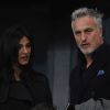 David Ginola et sa compagne Maeva Denat lors du match de football entre l'Olympique de Marseille et le Paris-Saint-Germain au stade vélodrome à Marseille le 26 février 2017.