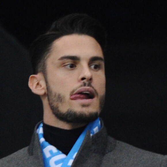 Baptiste Giabiconi au stade vélodrome à Marseille le 26 février 2017 lors du match de football entre l'Olympique de Marseille et le Paris-Saint-Germain.