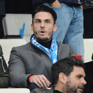 Baptiste Giabiconi, Mathieu Madénian, Ahmed Sylla au stade vélodrome à Marseille le 26 février 2017 lors du match de football entre l'Olympique de Marseille et le Paris-Saint-Germain.