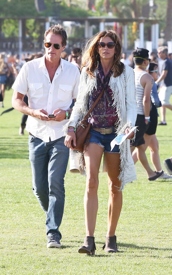 Cindy Crawford et son mari Rande Gerber lors du premier jour du festival de musique de Coachella en Californie à Indio le 16 Avril 2016.