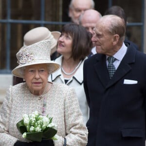 La reine Elisabeth II d'Angleterre et le prince Philip, duc d'Edimbourg assistent à l'inauguration de la nouvelle aile de la Charterhouse à Londres, le 28 février 2017.  The Queen Elizabeth II and accompanied by the Duke of Edinburgh opens a new development at the Charterhouse in London on 28 February, 2017.28/02/2017 - Londres