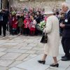 La reine Elisabeth II d'Angleterre assiste à l'inauguration de la nouvelle aile de la Charterhouse à Londres, le 28 février 2017.  The Queen Elizabeth II opens a new development at the Charterhouse in London on 28 February, 2017.28/02/2017 - Londres