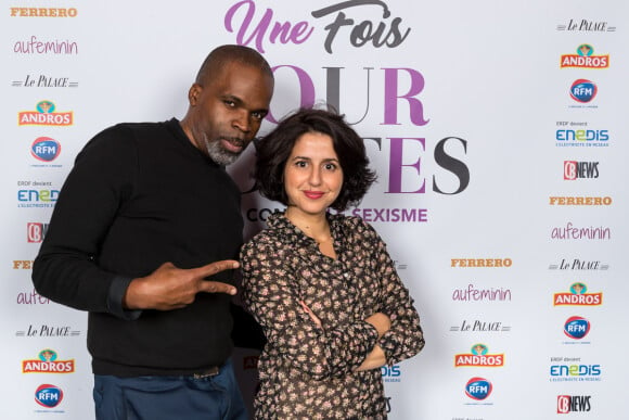 Nadia Roz et Ménélik lors de la soirée Une Fois Pour Toutes au théâtre Le Palace à Paris, le 27 février 2017