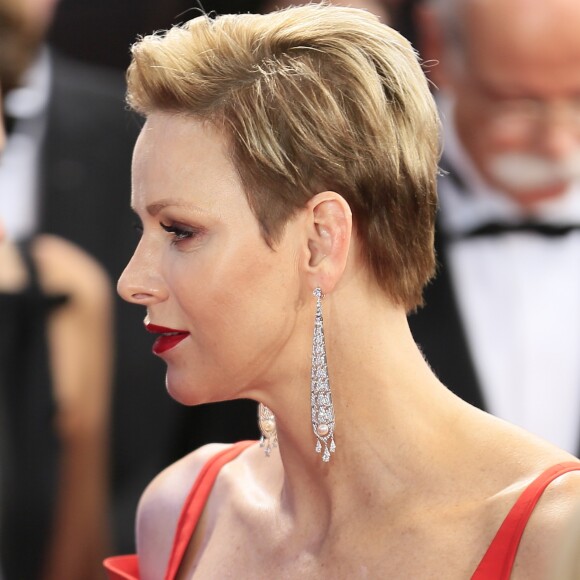 La princesse Charlene de Monaco lors de la cérémonie des Laureus World Sports Awards à Monaco le 14 février 2017.